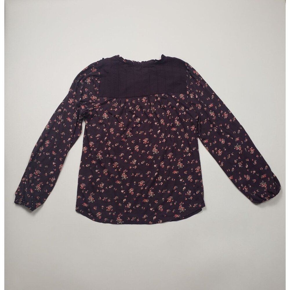 Mason & Belle Floral LS Blouse Women's Size Medium Plum Cottagecore Grandmacore - Picture 12 of 14
